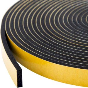 10m Long black expanded Neoprene for external doors, Weather Strip Tape