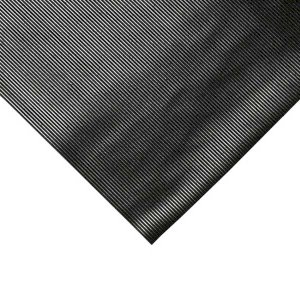 Fluted Ribs Rubber Floor Mat for Floors, Workbenches & Walkways