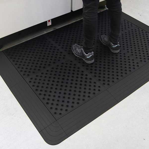 Interlocking Anti-Fatigue Rubber Mat Comfort Tile with Accessories 