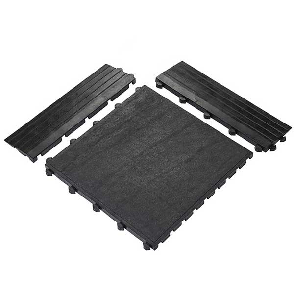 Interlocking Anti-Fatigue Rubber Mat Comfort Tile with Accessories 