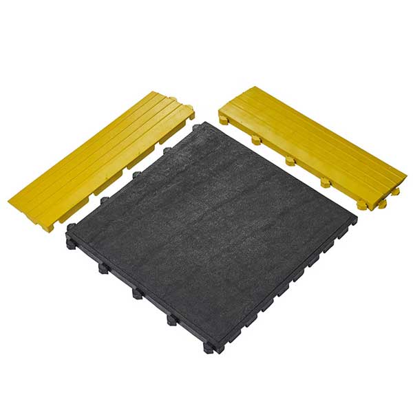 Interlocking Anti-Fatigue Rubber Mat Comfort Tile with Accessories 