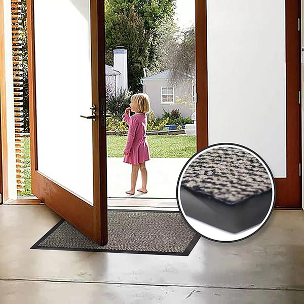 Non Slip Beige/Black Hard Wearing Rubber Barrier Mats For Indoor & Outdoor