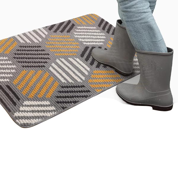 Non-Slip Dirt Trapper Grey Soft Doormat Machine Washable For Front Door Entry, Outdoor 