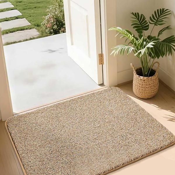 Non-Slip Dirt Trapper Rug Machine Washable Doormat for Indoor & Covered Outdoor